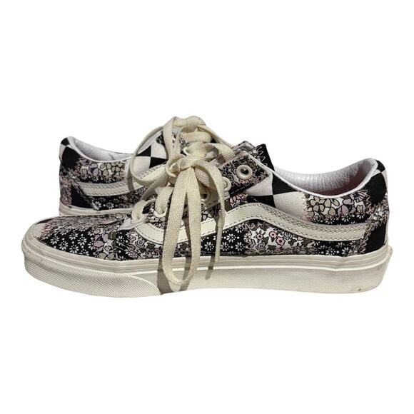 Vans Old Skool Floral Patchwork Sneakers Women's 6.5 Black Pink White Retro Skt - Picture 8 of 10